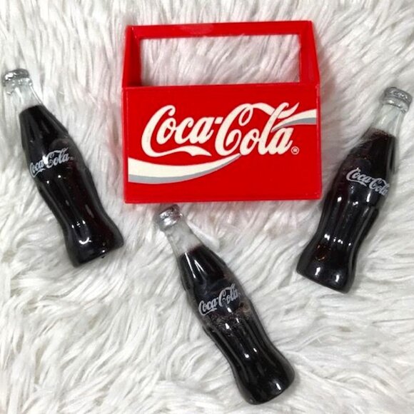 NWOT Set of 4 Vintage Coca-Cola Caddy & Coke Bottles Nesting Magnets - Picture 1 of 6
